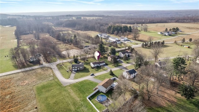 drone / aerial view featuring a rural view