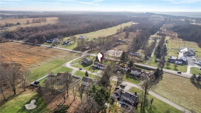 drone / aerial view with a rural view