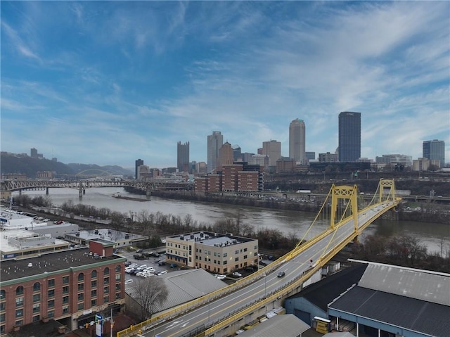 view of city featuring a water view