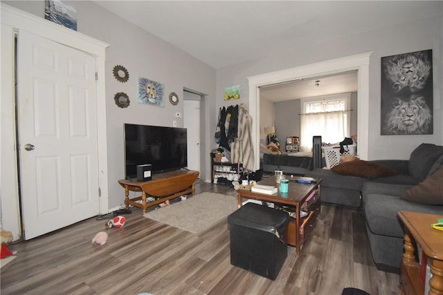 living room featuring hardwood / wood-style floors