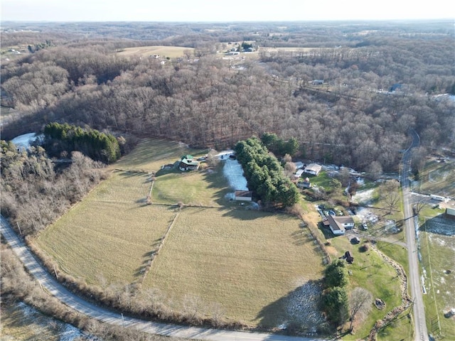 drone / aerial view featuring a rural view