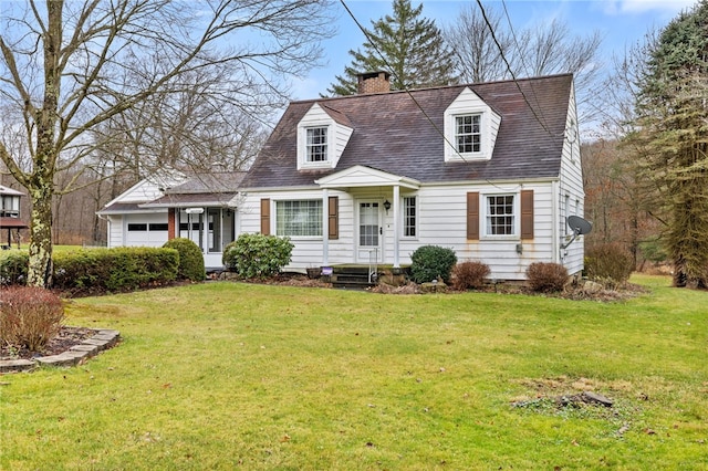 new england style home with a front yard