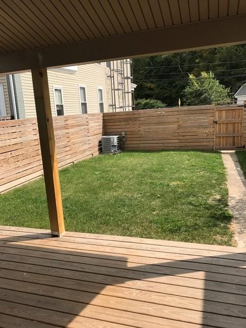 wooden deck with central AC