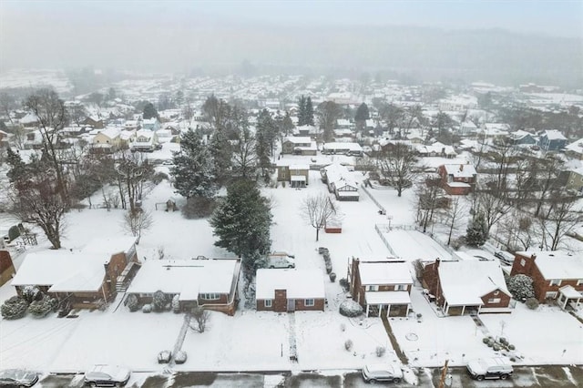 view of snowy aerial view