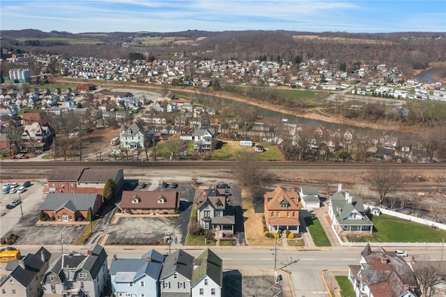bird's eye view with a residential view