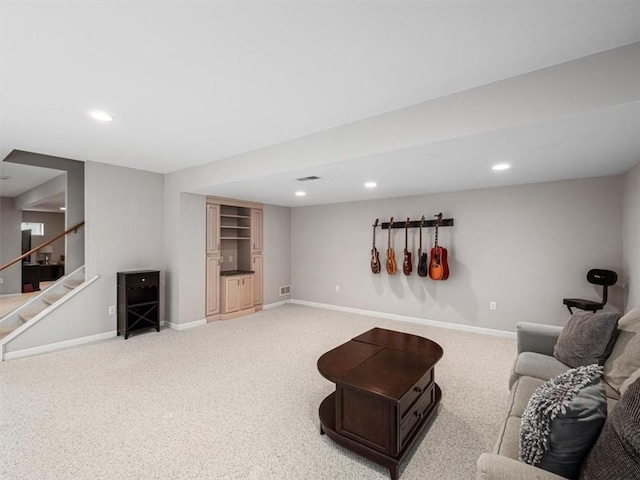 view of carpeted living room