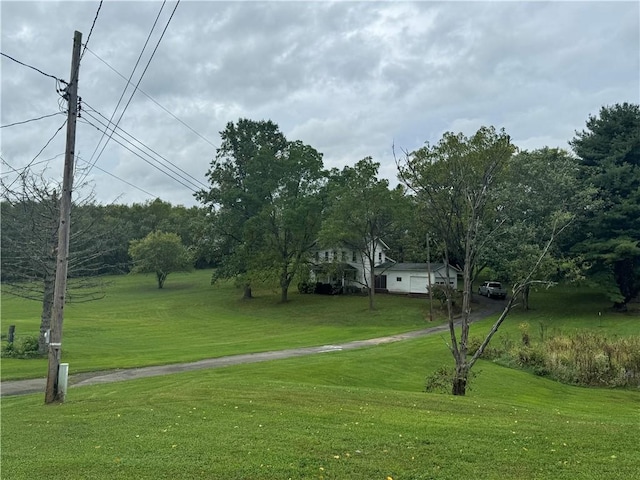 view of home's community with a lawn