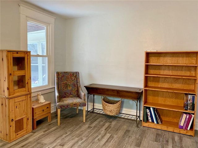 living area featuring hardwood / wood-style flooring