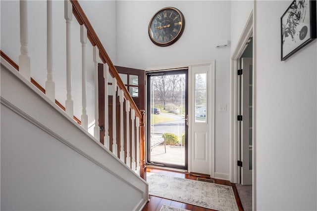 foyer featuring wood-type flooring