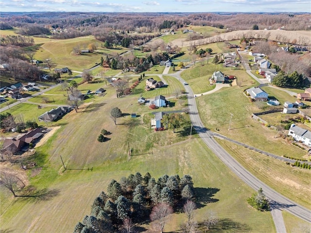 aerial view with a rural view