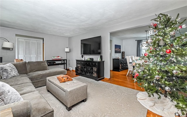 living room featuring hardwood / wood-style flooring