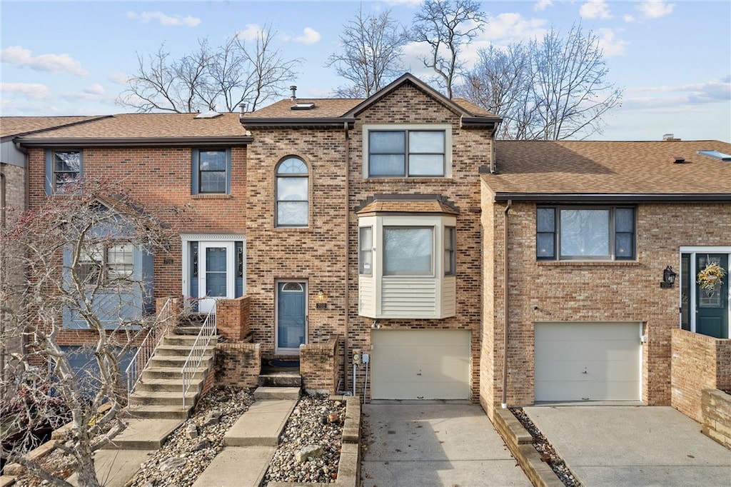 view of property featuring a garage