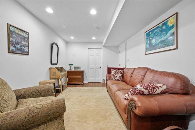 living room featuring light hardwood / wood-style floors