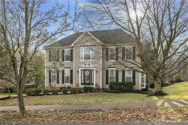 colonial house with a front yard