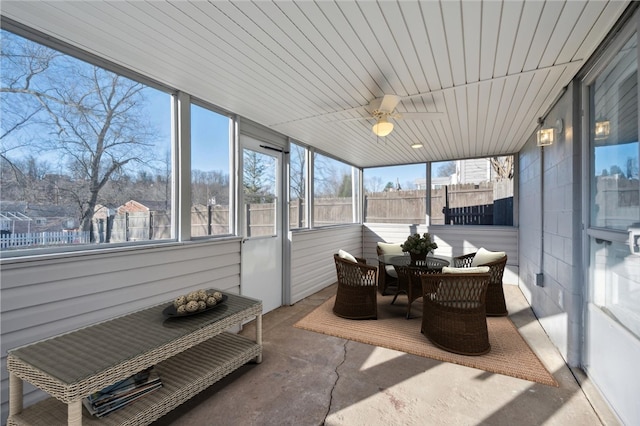 sunroom featuring a wealth of natural light