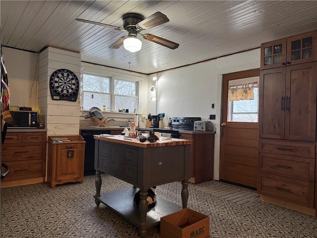230 Gastown Rd, Plumcreek Twp, PA 15774 - office featuring wood ceiling, a ceiling fan, and light flooring