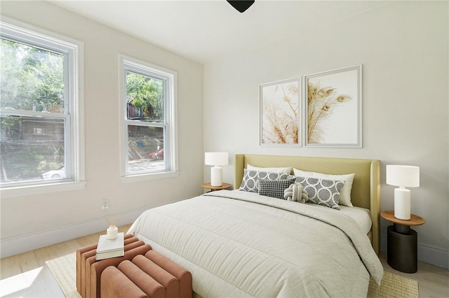 bedroom featuring light hardwood / wood-style flooring