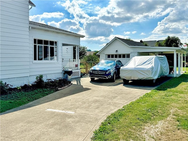 view of property exterior featuring an outbuilding and a garage