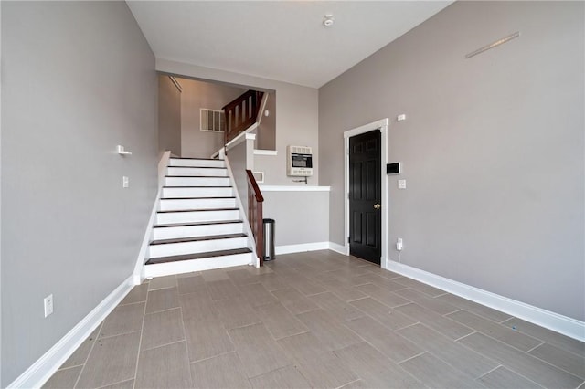 staircase with heating unit