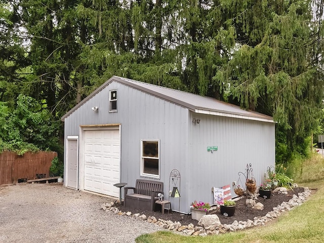 view of garage