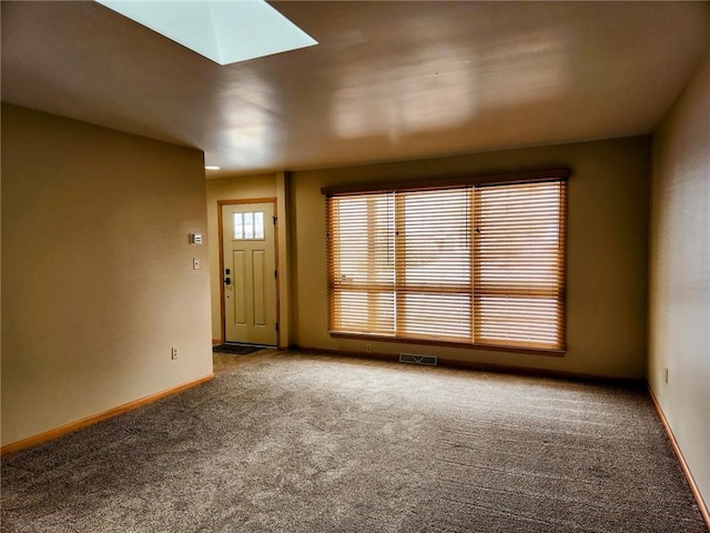 interior space with a skylight