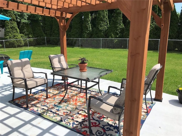 view of patio with a pergola