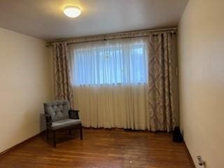 unfurnished room with hardwood / wood-style flooring