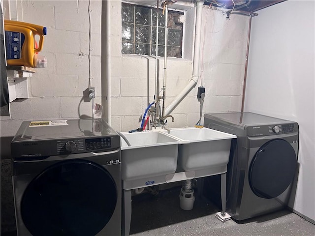 laundry area featuring washer and dryer