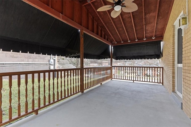 view of patio / terrace featuring ceiling fan