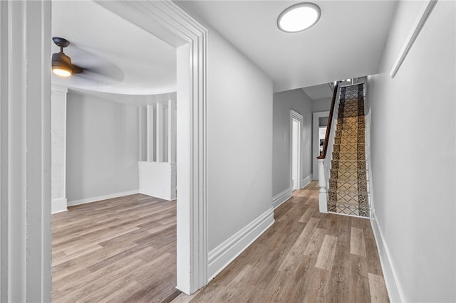 hall featuring light hardwood / wood-style floors