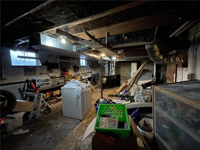 interior space featuring refrigerator