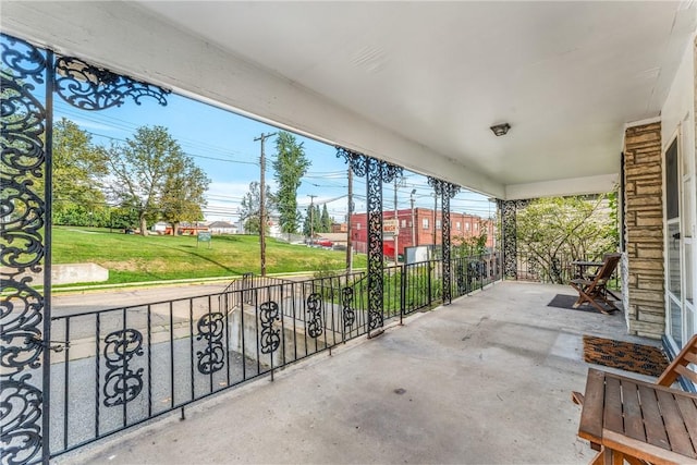 view of patio featuring covered porch