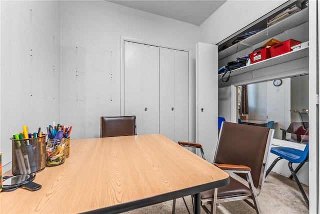 view of carpeted dining room