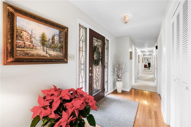 foyer featuring light hardwood / wood-style floors