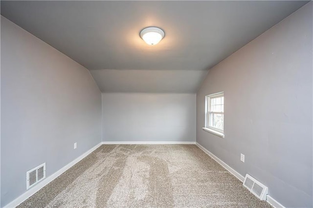 additional living space with carpet floors and lofted ceiling