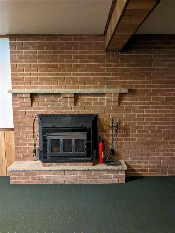 interior details featuring wood walls