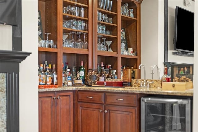 bar featuring wine cooler