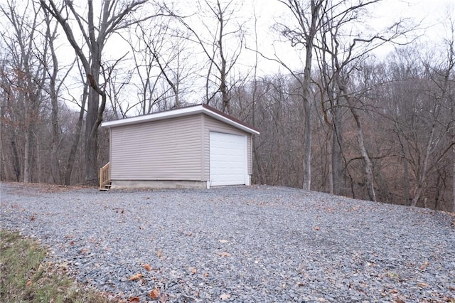 view of garage