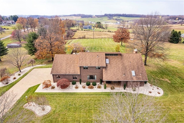 bird's eye view with a rural view