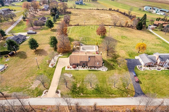 aerial view featuring a rural view