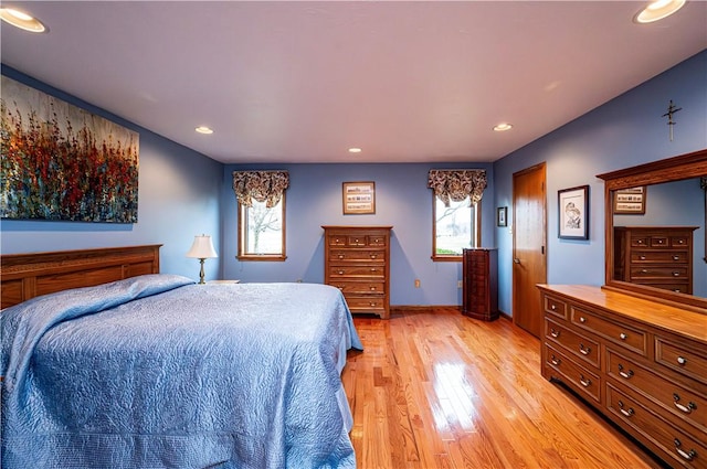 bedroom featuring light hardwood / wood-style flooring