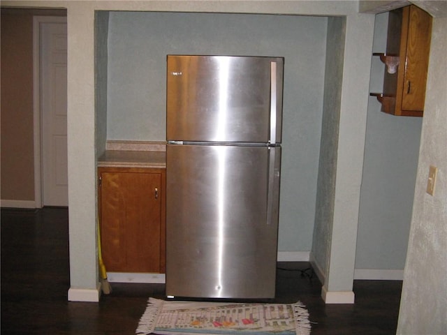 kitchen featuring stainless steel refrigerator