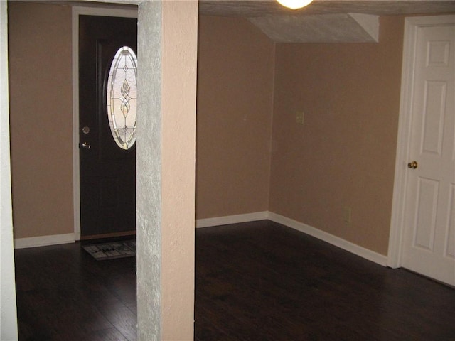 entrance foyer with dark wood-type flooring