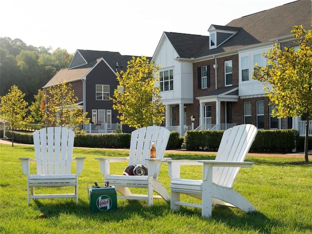 exterior space with a lawn