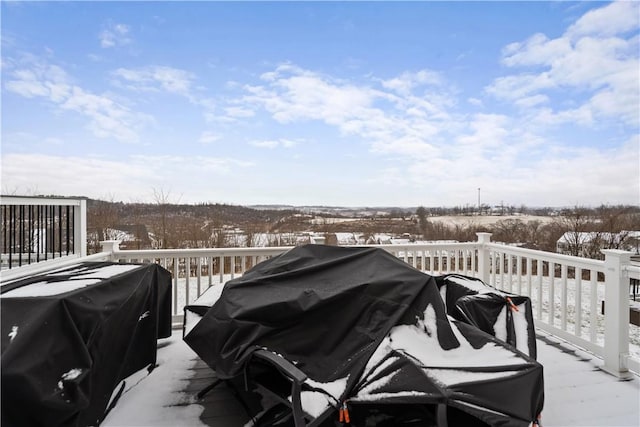 exterior space featuring grilling area and a wooden deck