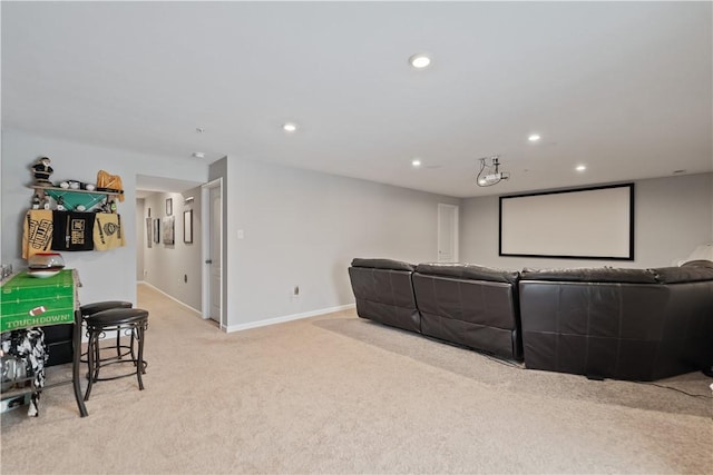 view of carpeted home theater