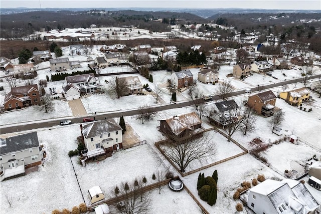 view of snowy aerial view