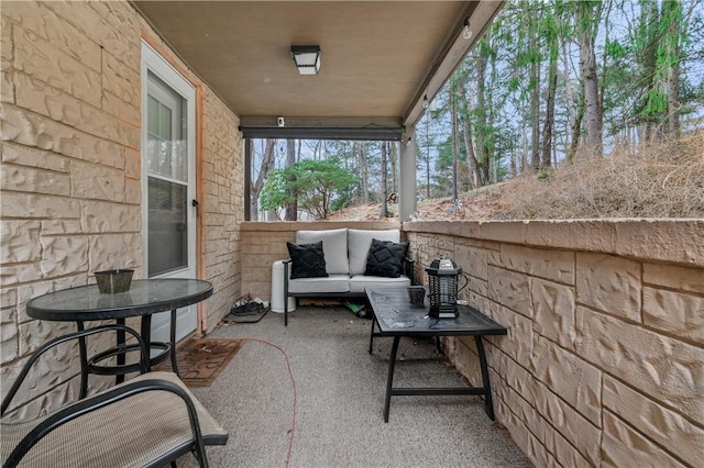 view of patio / terrace featuring an outdoor living space