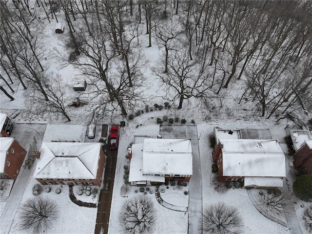 view of snowy aerial view