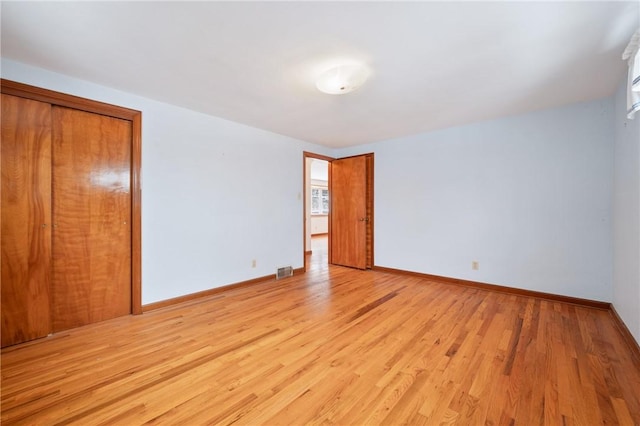 empty room featuring light wood-type flooring